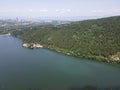 Aerial summer view of Pancharevo lake, Bulgaria Royalty Free Stock Photo