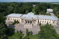 Aerial summer view of Scherbatova palace in Nemyriv town in Vinnytsa region, Ukraine, 2021