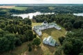 Aerial summer view of Tarnovskies Estate in Kachanivka Kachanovka nature reserve, Chernihiv region, Ukraine