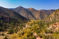 Aerial sunny view of beautiful fall color around Brian Head area