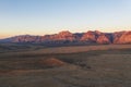 Aerial of Sunrise Lighting Red Rock Mountains, NV Royalty Free Stock Photo