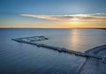 Sunrise over Sopot pedestrian pier Royalty Free Stock Photo