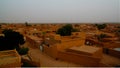 Aerial sunrise panoramic view to Agadez old city, Air, Niger