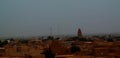 Aerial sunrise panoramic view to Agadez old city with Grand Moscue, Air, Niger Royalty Free Stock Photo