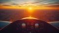 Aerial Sunset Cockpit View Royalty Free Stock Photo