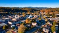 Aerial sunset during the fall in Ellijay Georgia at the Georgia Mountains Royalty Free Stock Photo