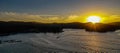 Aerial Sunset Panorama Over Lake Arrowhead Royalty Free Stock Photo