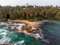 Aerial Sunset Photo of Secret Beach close to Mirissa in South Sri Lanka Royalty Free Stock Photo