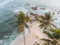 Aerial Sunset Photo of Secret Beach close to Mirissa in South Sri Lanka Royalty Free Stock Photo