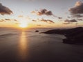 Aerial sunset view of Hayman Island, Whitsunday Islands, Queensland, Australia