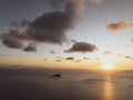 Aerial sunset view of Langford Island, Whitsunday Islands, Queensland, Australia Royalty Free Stock Photo