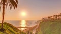 Aerial sunset view of Lima's Coastline in the neighborhood of Miraflores timelapse, Lima, Peru Royalty Free Stock Photo