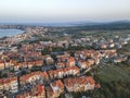 Aerial sunset view of old town of Sozopol, Bulgaria Royalty Free Stock Photo