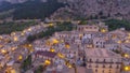 Aerial sunset view of Stilo, Calabria, Italy Royalty Free Stock Photo