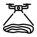 aerial surveying exploration copper line icon vector illustration