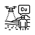 aerial surveying exploration copper line icon vector illustration