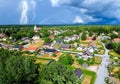 Lightning over Swedish village