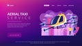 Aerial taxi service concept landing page.