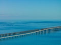 Aerial telephoto Florida Keys Seven Mile Bridge old and new Royalty Free Stock Photo