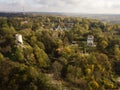 Aerial to ruins of medieval castle in Kazimierz Dolny, Poland Royalty Free Stock Photo