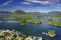 Aerial of Tofino, Vancouver Island, BC, Canada