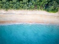 Aerial top down view of the beautiful beach at Khao Lak, Thailand Royalty Free Stock Photo