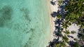 Aerial top down view of the beautiful Stingray Beach, Long Island Royalty Free Stock Photo