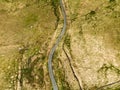 Aerial top down view of the Killarney National Park. Hiking in County Kerry, Ireland Royalty Free Stock Photo