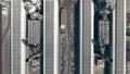 Aerial top down shot of a modern aluminium production plant