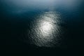 Aerial top down view photo of azure blue ocean waves showing beautiful bright and deep blue color from sea reef shallow water near Royalty Free Stock Photo