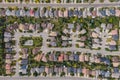 Aerial Top Down View of Residential Neighbourhood in Calgary, Alberta, Canada Royalty Free Stock Photo