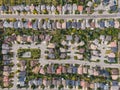 Aerial Top Down View of Residential Neighbourhood in Calgary, Alberta, Canada Royalty Free Stock Photo