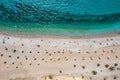 Aerial top down view to the beach of Glyfada district, south Athens Riviera, Greece, Royalty Free Stock Photo