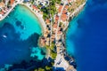 Aerial top down view to the little village of Asos, Kefalonia, Greece Royalty Free Stock Photo