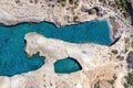 Aerial top down view to Papafragas, Milos island, Greece Royalty Free Stock Photo