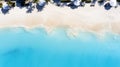 Aerial top down view of the turquoise sea of Cape Santa Maria beach