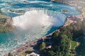 Aerial top landscape view of Niagara Falls  between United States of America and Canada Royalty Free Stock Photo