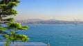 Bosporus or Bosphorus strait between european nad asian part of Istanbul city Royalty Free Stock Photo