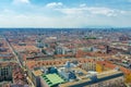 Aerial top panoramic view of Turin Torino city historical centre Royalty Free Stock Photo