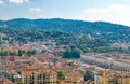 Aerial top panoramic view of Turin Torino city historical centre Royalty Free Stock Photo