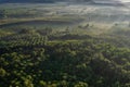 Aerial top view asian tropical rainforest green forest tree