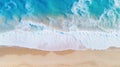 aerial top view of beautiful tropical white sand beach and soft waves Royalty Free Stock Photo