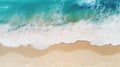 aerial top view of beautiful tropical white sand beach and soft waves Royalty Free Stock Photo