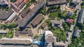 Aerial top view building former factory Arsenal. Drone shot Kyiv Kiev building Royalty Free Stock Photo