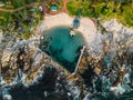 Aerial top view of the Camps Bay South Africa Rock Pool Royalty Free Stock Photo