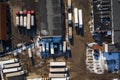 Aerial top view of cargo truck. Photo captured with drone Royalty Free Stock Photo