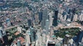 AERIAL. Top view of Center modern city. Kuala Lumpur skyline video. Royalty Free Stock Photo