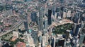 AERIAL. Top view of Center modern city. Kuala Lumpur skyline video. Royalty Free Stock Photo