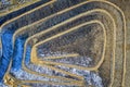 Aerial top view of a city garbage dump. Royalty Free Stock Photo