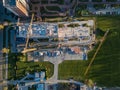 Aerial top view of an elite building in the center of the city w Royalty Free Stock Photo